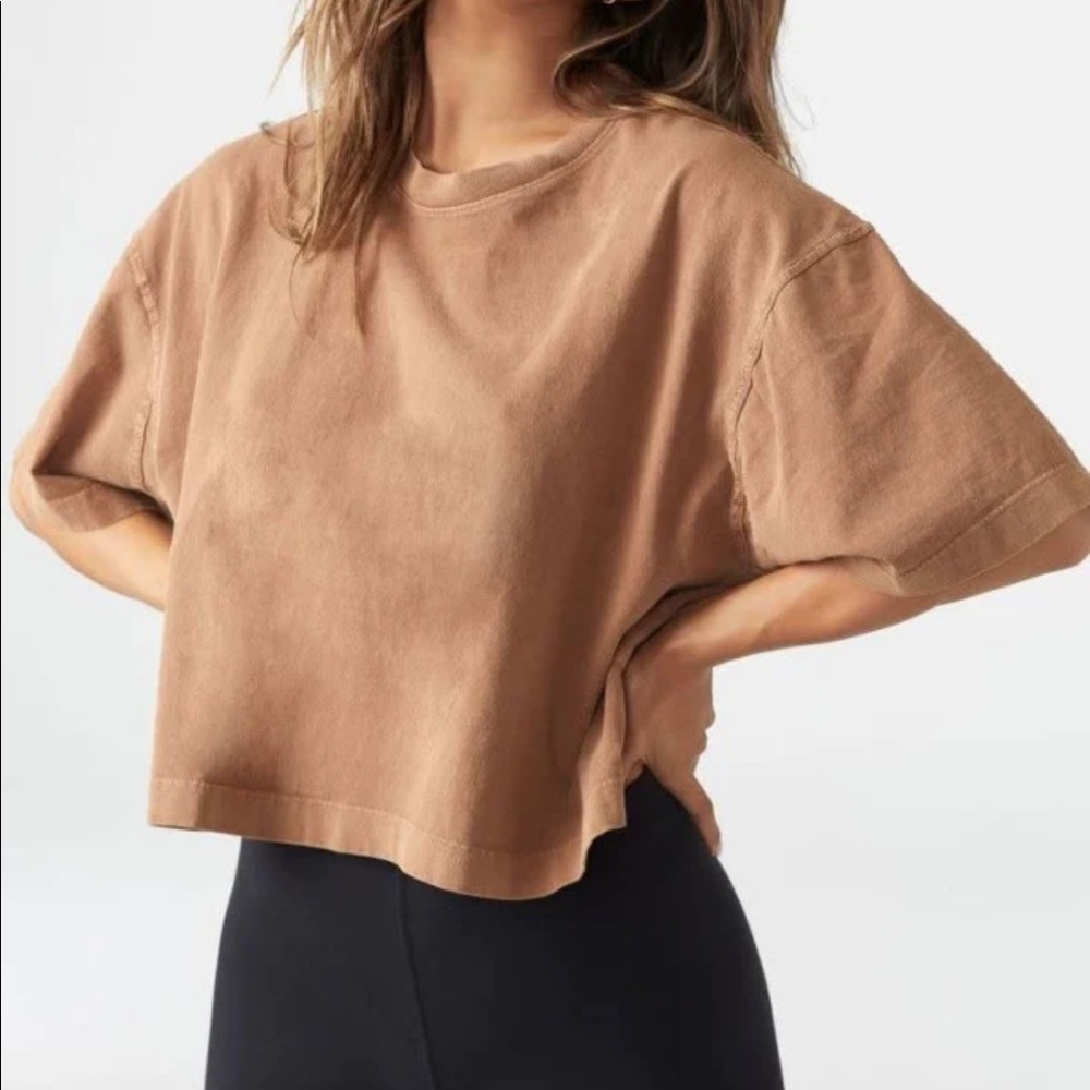 Joah Brown Boxy Tee - Washed Brown